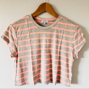 Splendid Striped Ribbed Crop Top